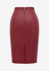 Saint Laurent Cassandre Leather Pencil Skirt Red 846801YCTN26262_ROUGE TOMETTE_30005256