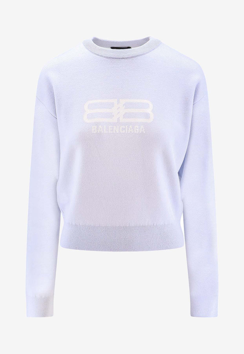 Balenciaga BB Icon Crewneck Sweater Light Blue 850046T17609076_BLUE_39546740