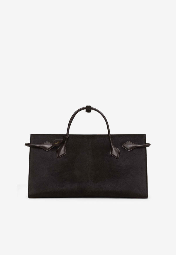 Alaïa Le Teckel Hair Calf Leather Tote Bag  Brown AA1S14042I047719_Chocolat_30005067