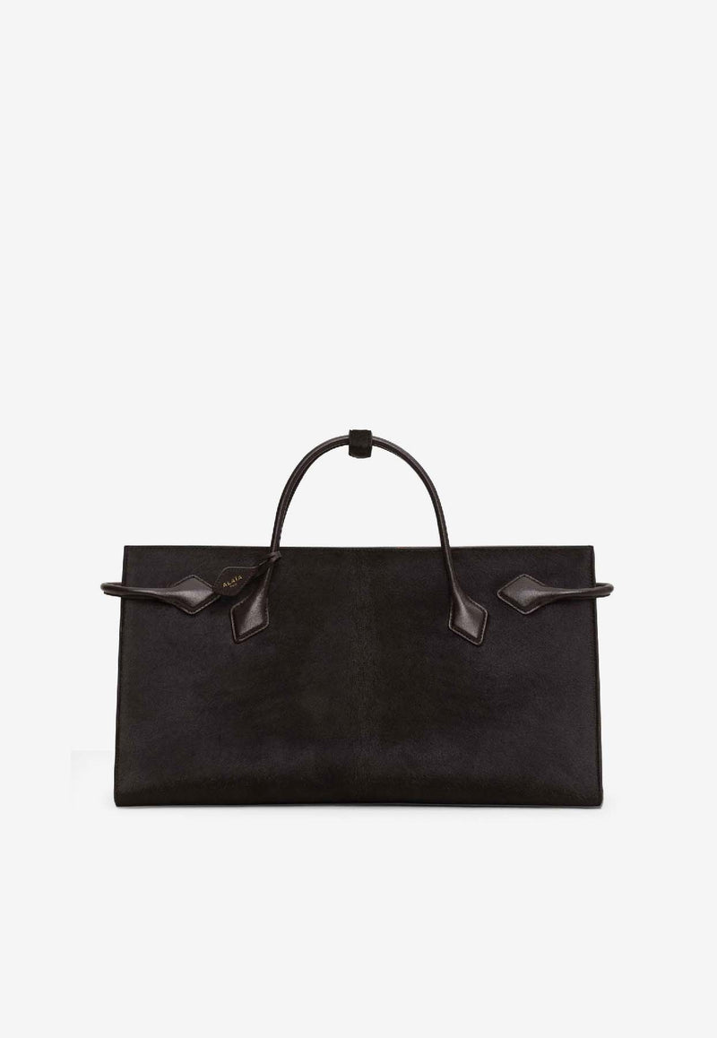 Alaïa Le Teckel Hair Calf Leather Tote Bag  Brown AA1S14042I047719_Chocolat_30005067