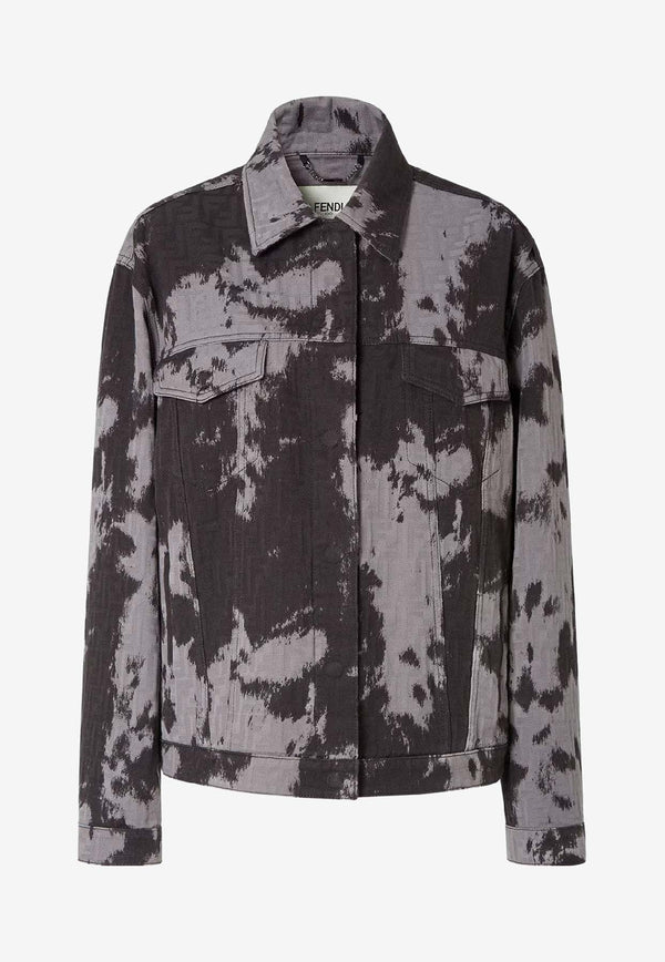 Fendi FF Logo Jacquard Denim Jacket Black FLF798AVF5F0GME_Black_35307723