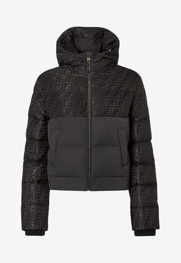 Fendi FF Jacquard Paneled Down Jacket Black FAN225AT91F0GME_Black_35307706