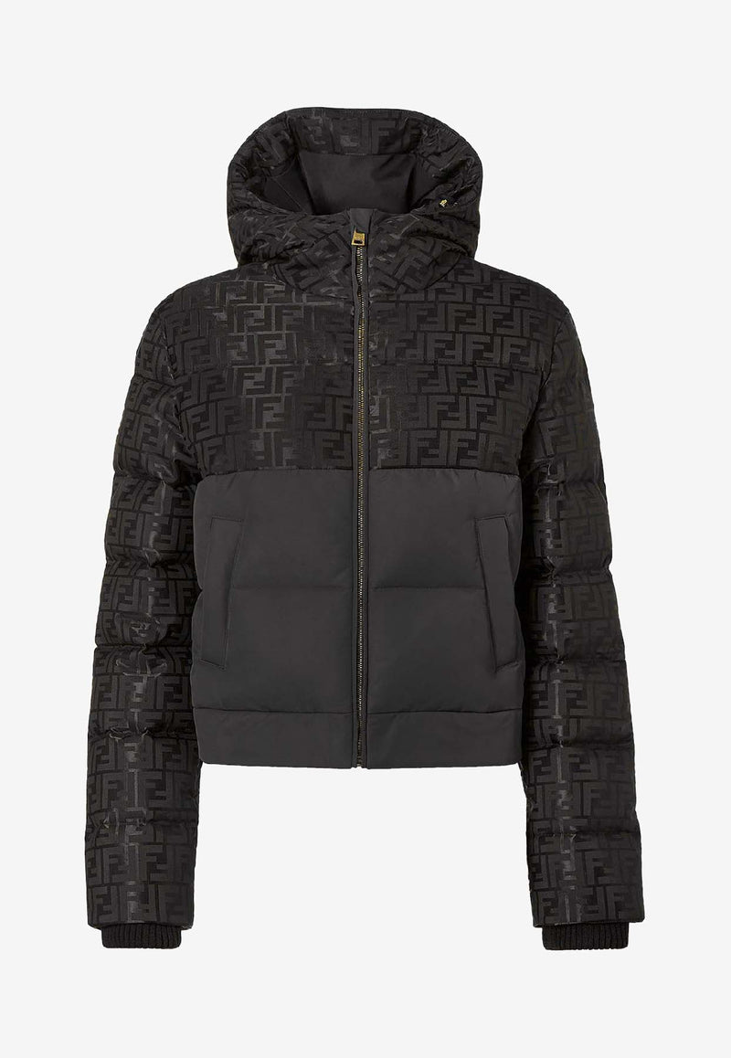 Fendi FF Jacquard Paneled Down Jacket Black FAN225AT91F0GME_Black_35307706