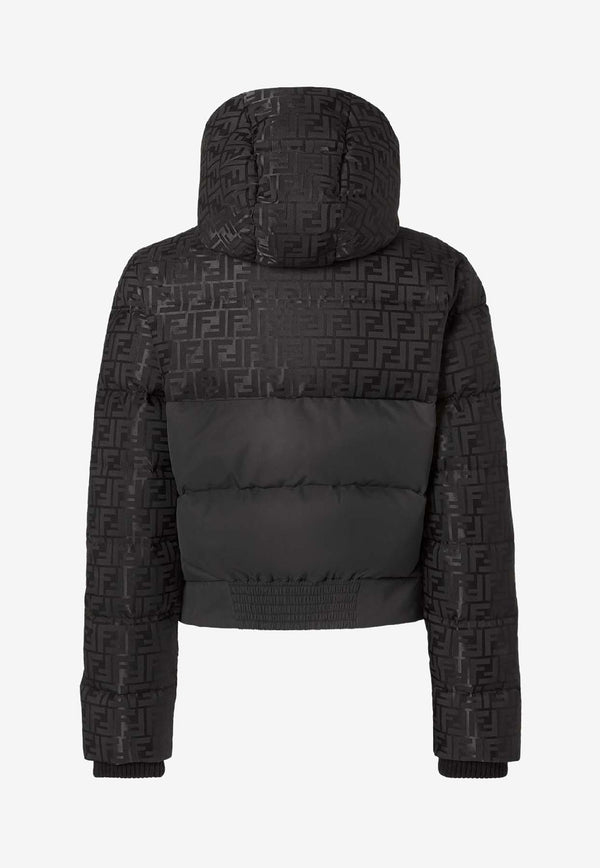 Fendi FF Jacquard Paneled Down Jacket Black FAN225AT91F0GME_Black_35307706
