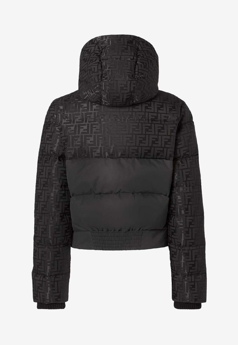Fendi FF Jacquard Paneled Down Jacket Black FAN225AT91F0GME_Black_35307706