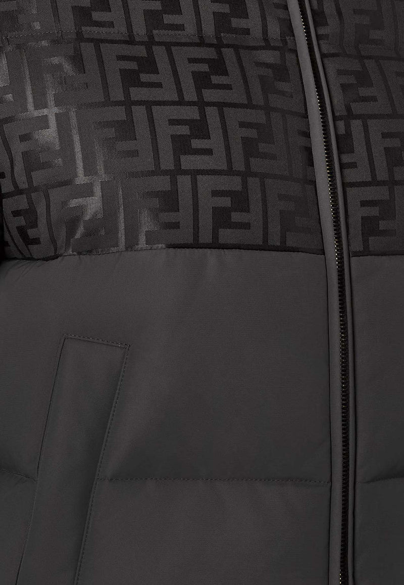 Fendi FF Jacquard Paneled Down Jacket Black FAN225AT91F0GME_Black_35307706