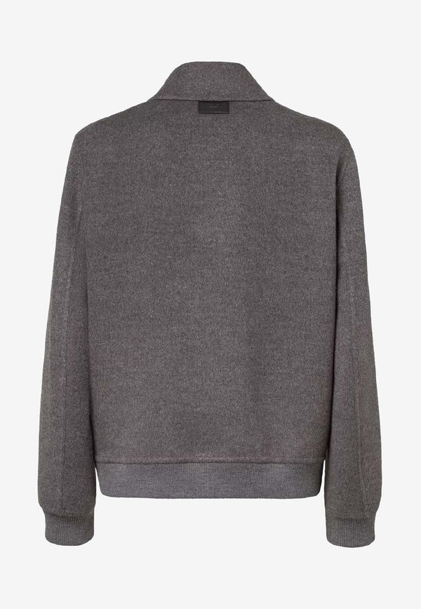 Fendi Embossed FF Wool Overshirt Gray FW1413AVIXF1M2T_Greymelange_35307700