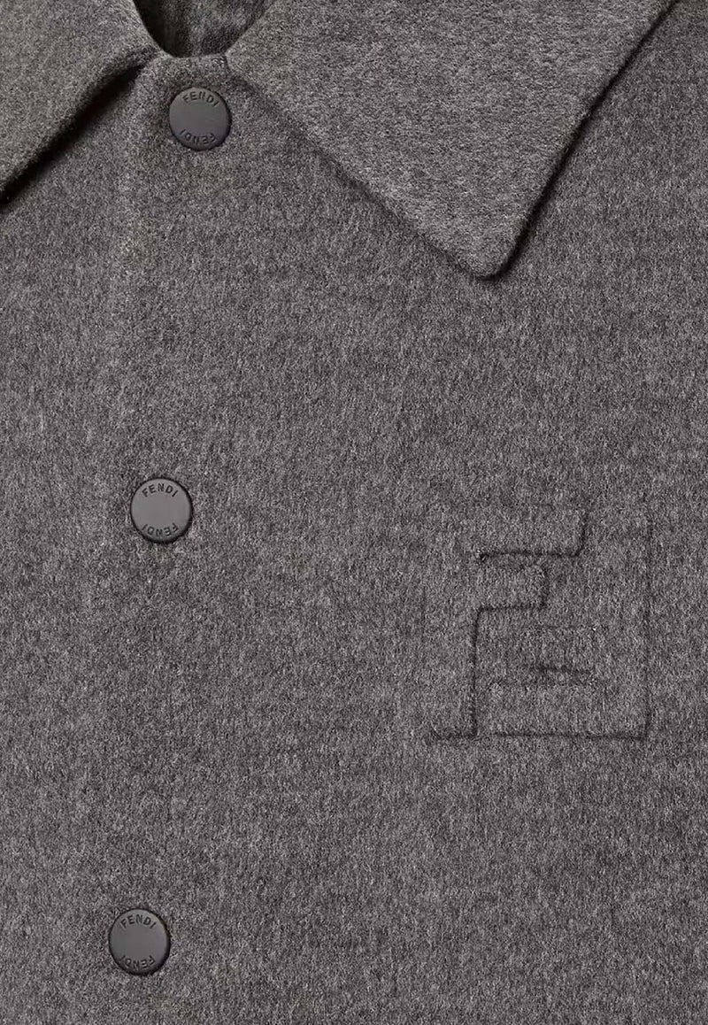 Fendi Embossed FF Wool Overshirt Gray FW1413AVIXF1M2T_Greymelange_35307700
