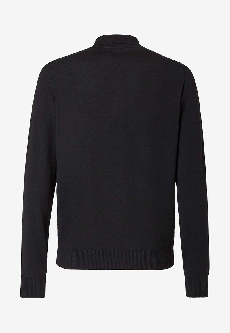 Fendi FF Logo Long-Sleeved Polo T-shirt Black FZC167AU84F0QA1_Black_35307711