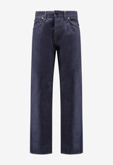 Stone Island Logo Patch Straight-Leg Jeans Blue K2S15J100008S0J13VJ200_Blue_30009322