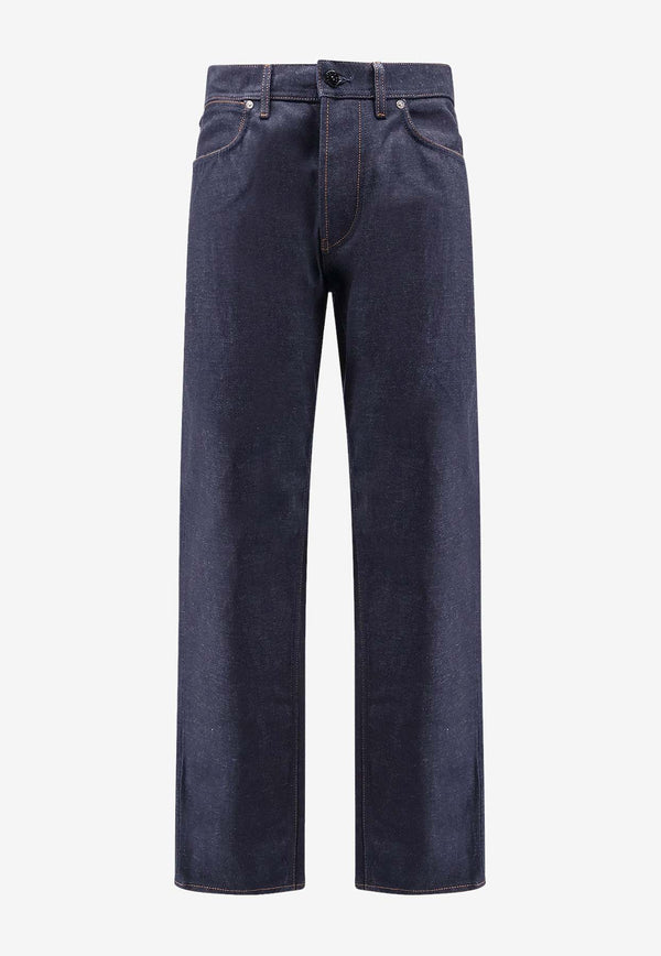 Stone Island Logo Patch Straight-Leg Jeans Blue K2S15J100008S0J13VJ200_Blue_30009322