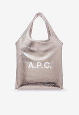 A.P.C. Ninon Metallic Tote Bag Silver PUABZM61565RAP_Argentfonce_38331509