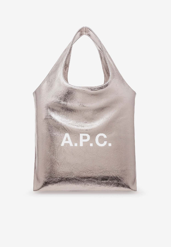 A.P.C. Ninon Metallic Tote Bag Silver PUABZM61565RAP_Argentfonce_38331509