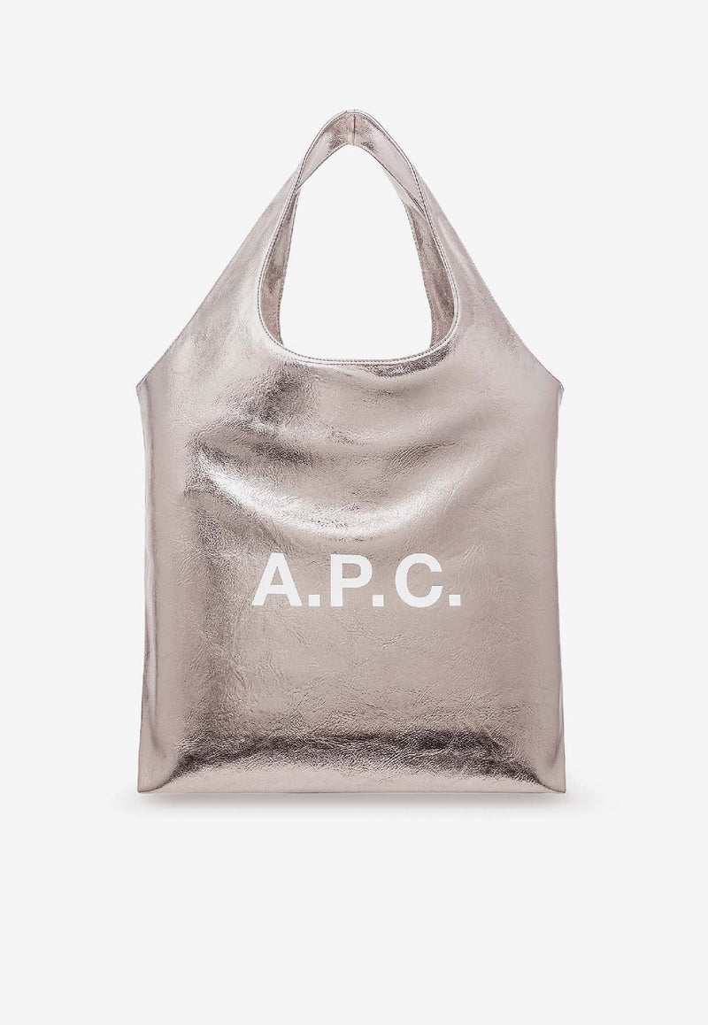 A.P.C. Ninon Metallic Tote Bag Silver PUABZM61565RAP_Argentfonce_38331509