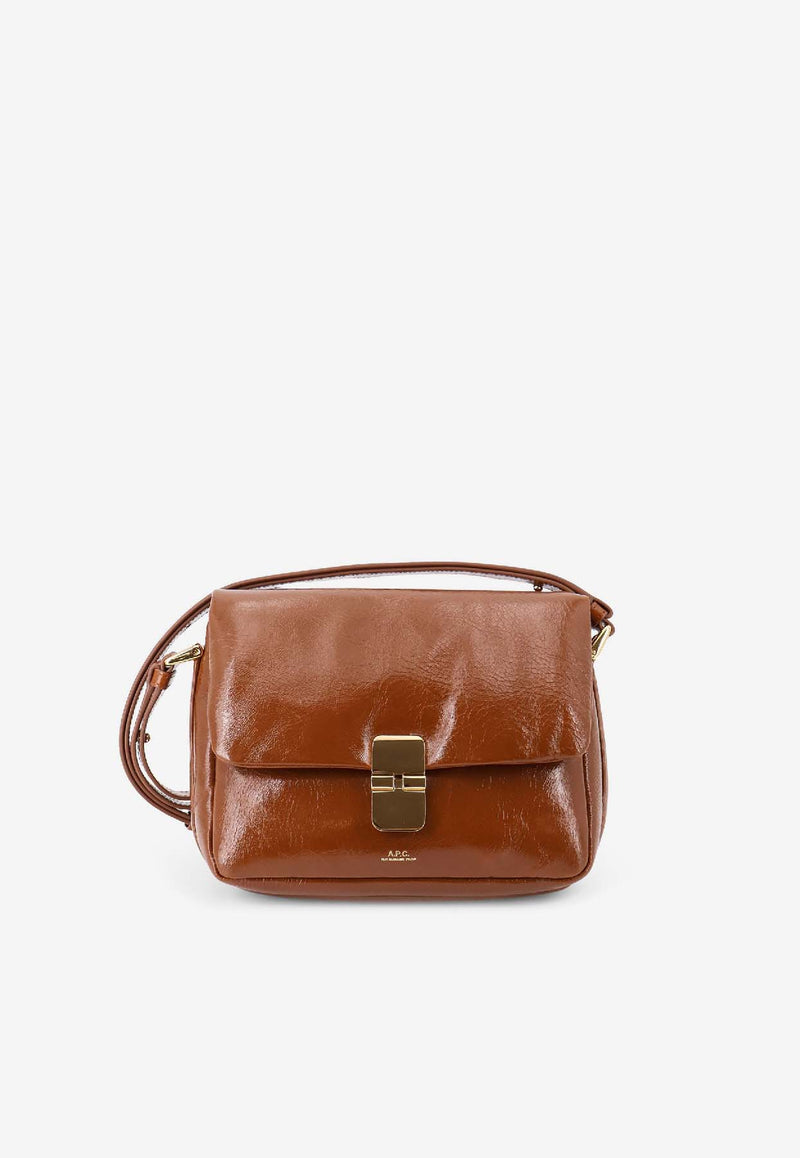 A.P.C. Grace Leather Crossbody Bag Brown PXCCKF67022CAI_Cafe_39616616