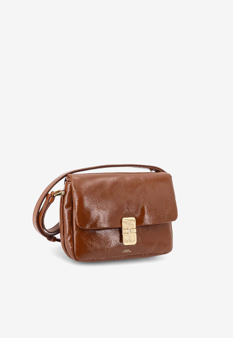 A.P.C. Grace Leather Crossbody Bag Brown PXCCKF67022CAI_Cafe_39616616