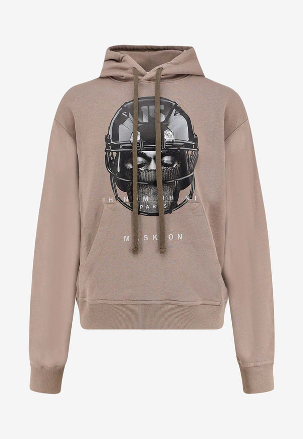 Ih Nom Uh Nit Graphic Print Drawstring Hoodie Gray NUW25230C48_FOG_35065788