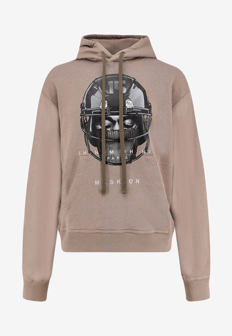 Ih Nom Uh Nit Graphic Print Drawstring Hoodie Gray NUW25230C48_FOG_35065788