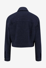 PINKO Tweed Cropped Jacket Blue 105819A2VJG82_Blue_29843172
