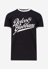 Dolce & Gabbana Flocked Logo Print T-shirt Black G8PV1TG7PGCN0000_Black_29842444