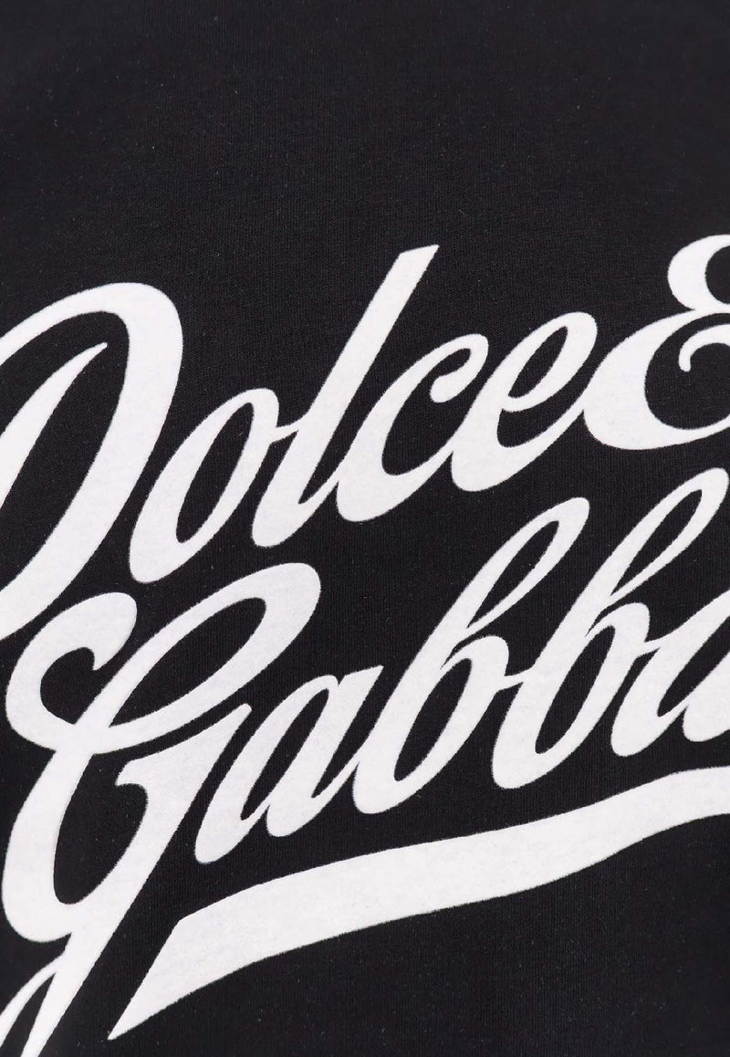 Dolce & Gabbana Flocked Logo Print T-shirt Black G8PV1TG7PGCN0000_Black_29842444