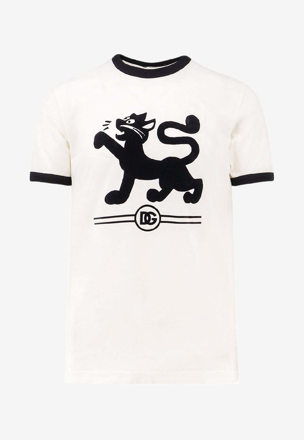 Dolce & Gabbana Flocked Print T-shirt White G8PV1TG7PIGW0001_BIANCO NATURALE_29848887