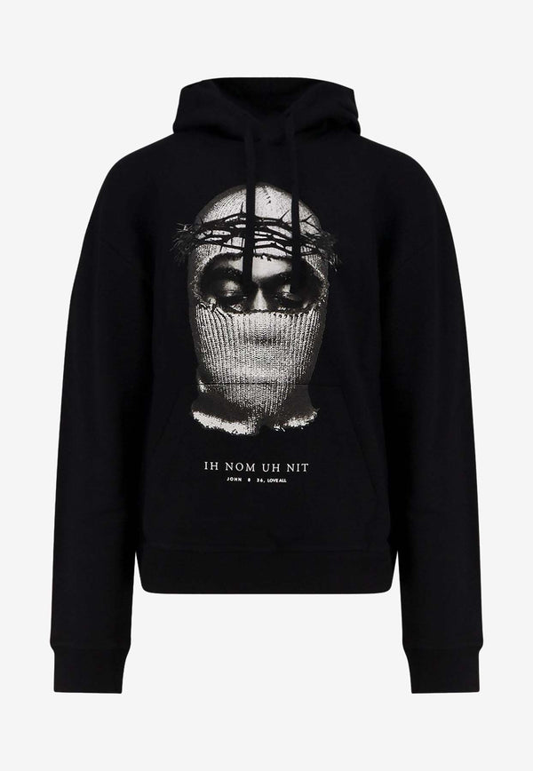 Ih Nom Uh Nit Crowned Mask Printed Hoodie Black NUW25248009_Black_35065764