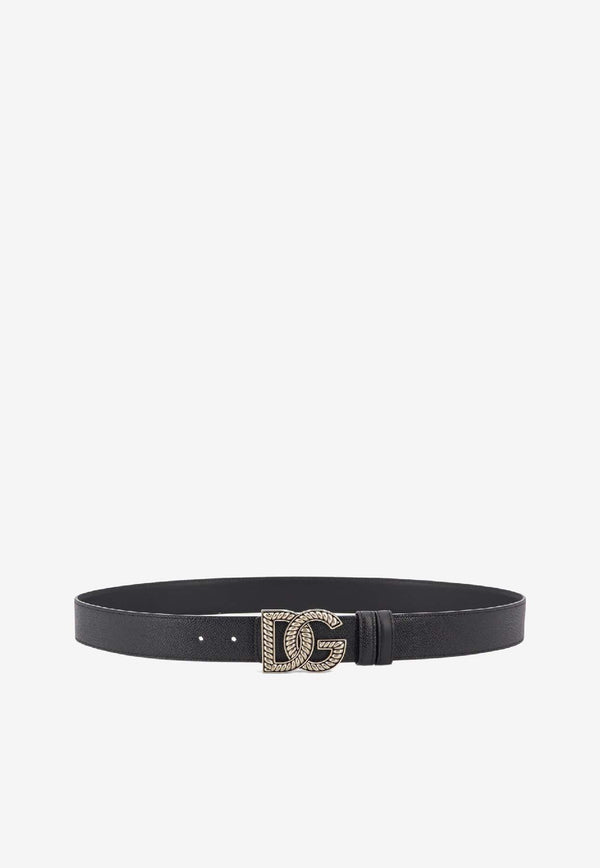 Dolce & Gabbana Embellished DG Logo Leather Belt Black BC4942AG6518B956_Black_29843592