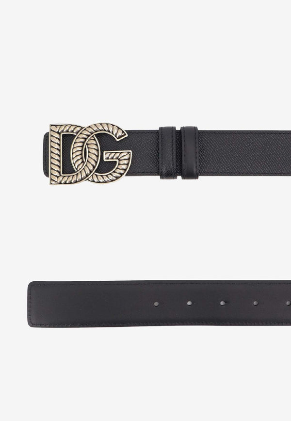 Dolce & Gabbana Embellished DG Logo Leather Belt Black BC4942AG6518B956_Black_29843592
