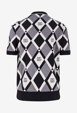 Dolce & Gabbana Geometric Print Polo T-shirt Gray GXZ15TJDVC9N0031_NERO/B.CO/GRIGIO_29847810