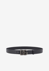 Dolce & Gabbana DG Logo Buckle Leather Belt Black BC4943AG6518B956_Black_29843435