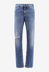 Dolce & Gabbana Logo Plaque Faded Slim Jeans Blue GY07CDG8NK4S9001_VARIANTE ABBINATA_29842276