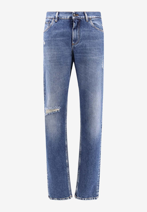 Dolce & Gabbana Logo Plaque Faded Slim Jeans Blue GY07CDG8NK4S9001_VARIANTE ABBINATA_29842276