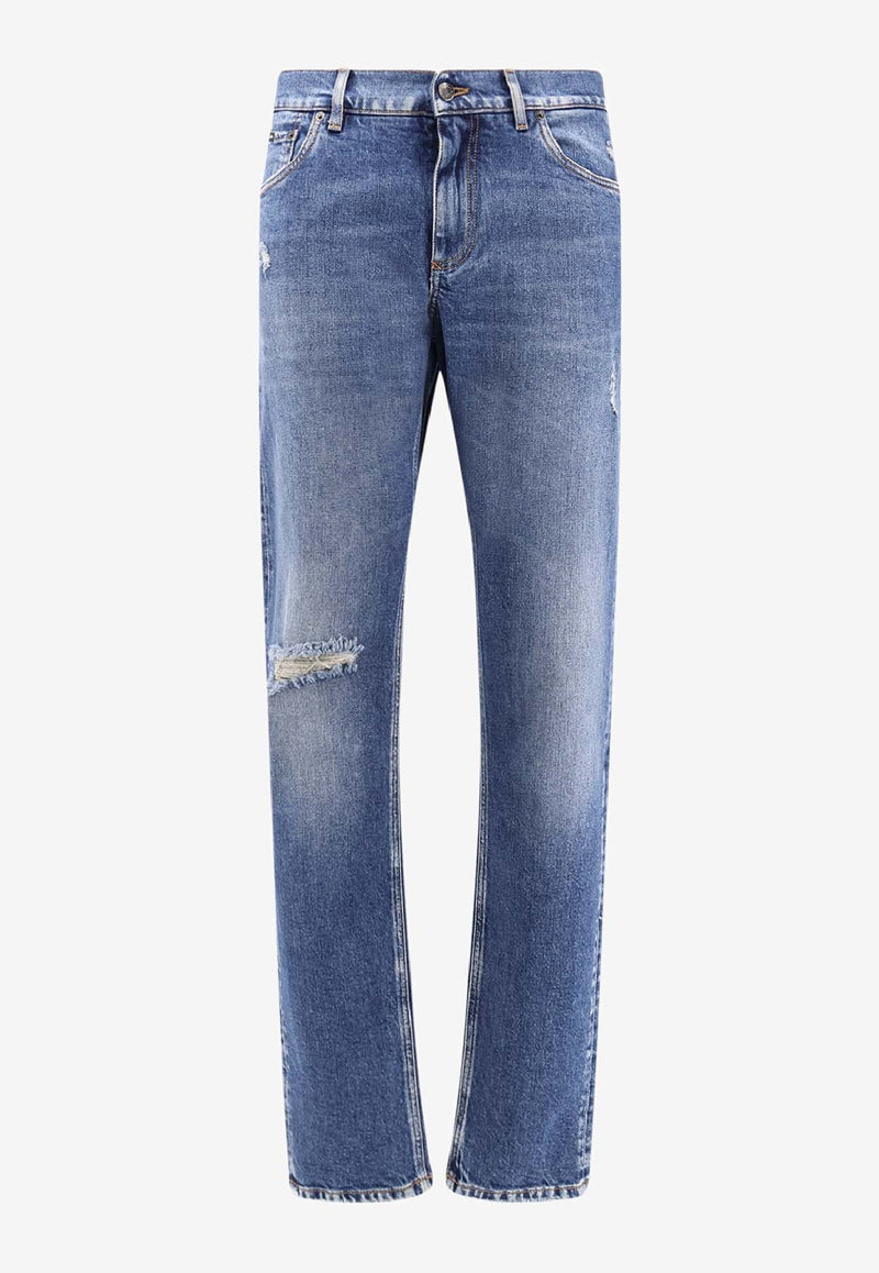 Dolce & Gabbana Logo Plaque Faded Slim Jeans Blue GY07CDG8NK4S9001_VARIANTE ABBINATA_29842276