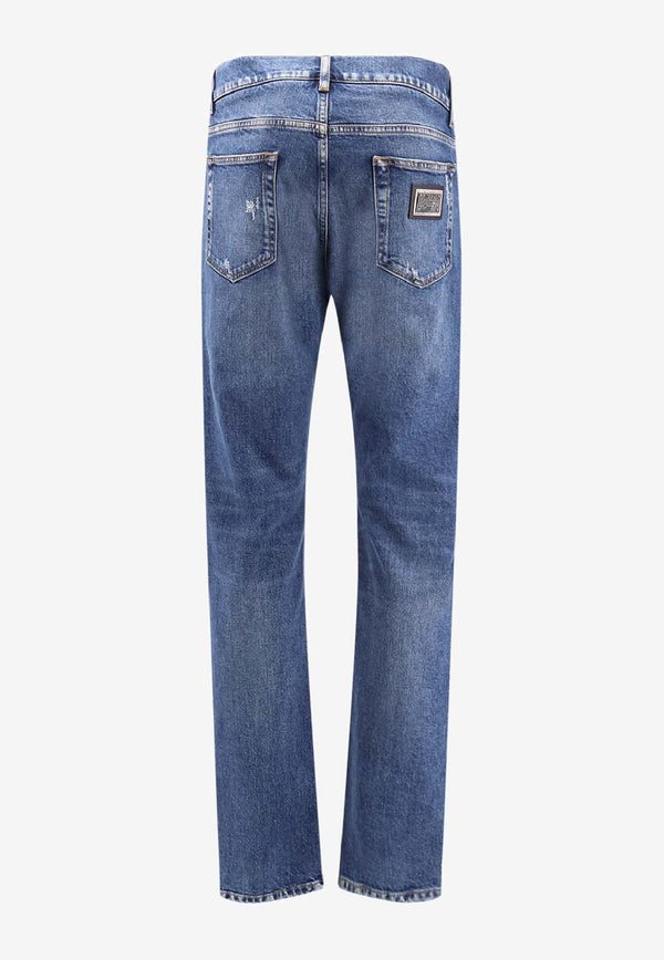 Dolce & Gabbana Logo Plaque Faded Slim Jeans Blue GY07CDG8NK4S9001_VARIANTE ABBINATA_29842276