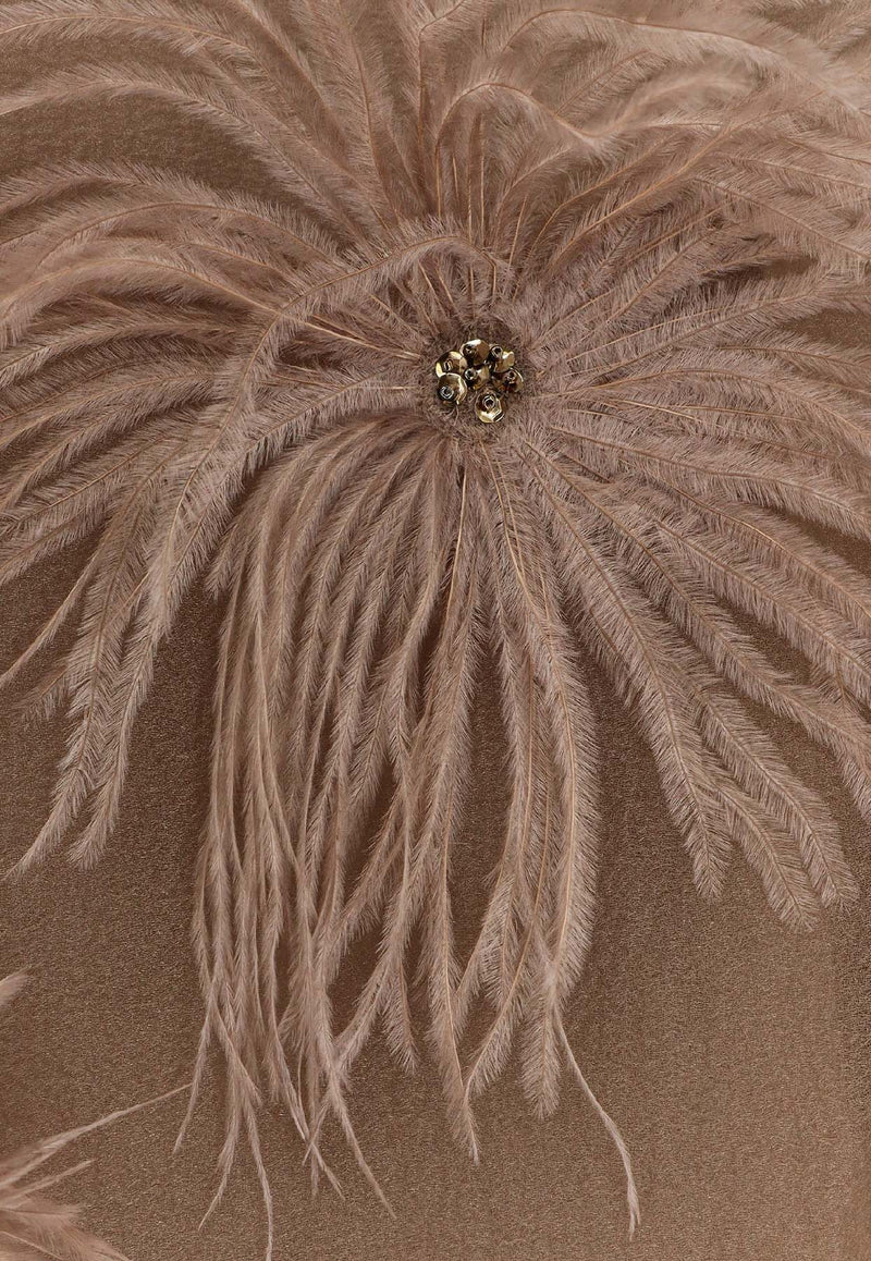 Staud  Albee Feather-Embellished Mini Dress Beige R25F2214IDTRUF_Truffle_35065936