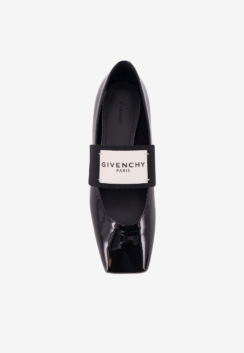 Givenchy Label Patent Leather Ballet Flats Black BE5010E2FF001_Black_39617018