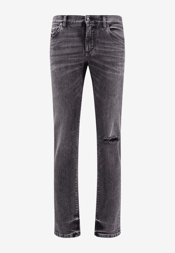 Dolce & Gabbana Logo Plaque Faded Skinny Jeans Black GY07LDG8NL3S9001_VARIANTE ABBINATA_29842837