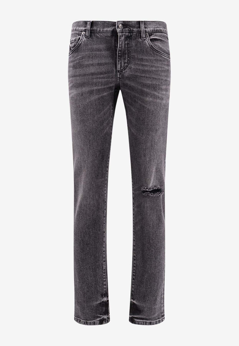 Dolce & Gabbana Logo Plaque Faded Skinny Jeans Black GY07LDG8NL3S9001_VARIANTE ABBINATA_29842837