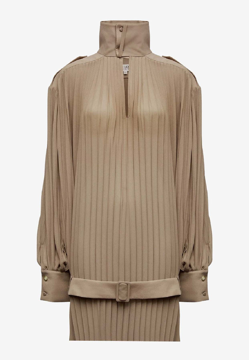 MM6 Maison Margiela Pleated Mini Dress Beige S62DD0046M35468805_Beige_30005235