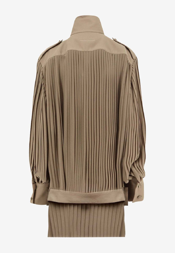 MM6 Maison Margiela Pleated Mini Dress Beige S62DD0046M35468805_Beige_30005235