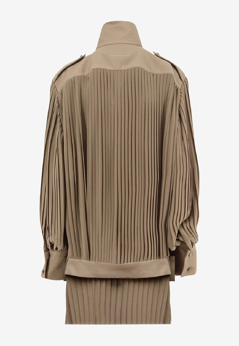 MM6 Maison Margiela Pleated Mini Dress Beige S62DD0046M35468805_Beige_30005235