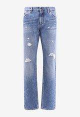 Dolce & Gabbana Logo Plaque Distressed Jeans Blue GYJCCDG8NH5S9001_VARIANTE ABBINATA_29842106