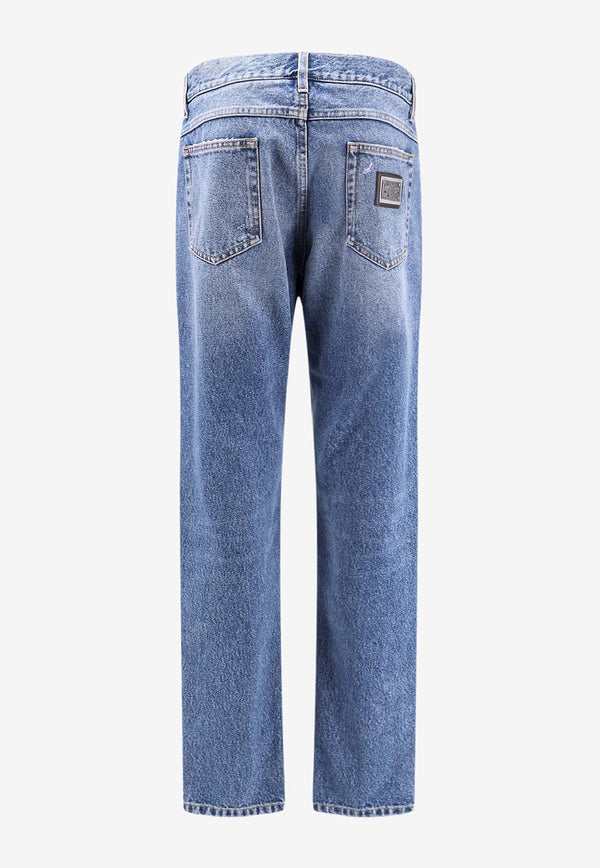 Dolce & Gabbana Logo Plaque Distressed Jeans Blue GYJCCDG8NH5S9001_VARIANTE ABBINATA_29842106