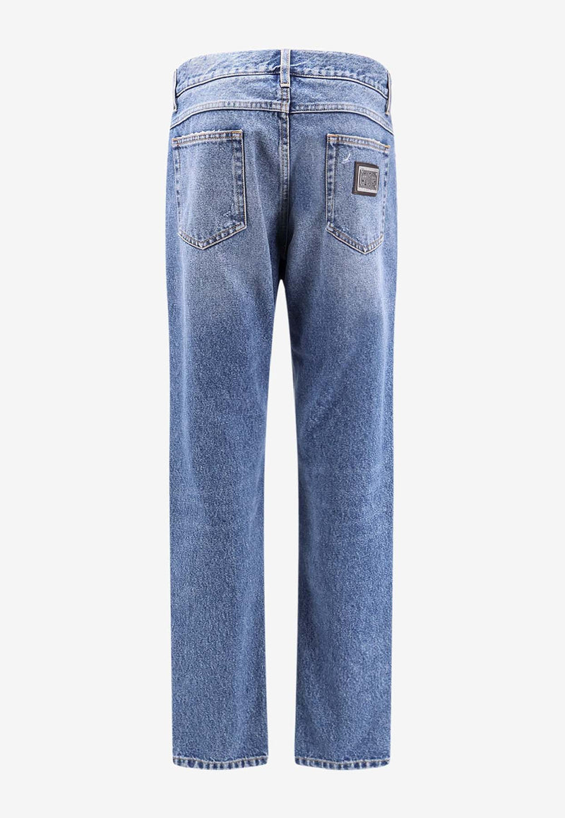 Dolce & Gabbana Logo Plaque Distressed Jeans Blue GYJCCDG8NH5S9001_VARIANTE ABBINATA_29842106