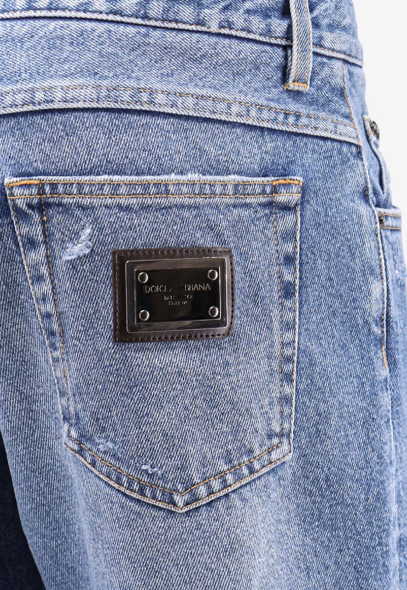 Dolce & Gabbana Logo Plaque Distressed Jeans Blue GYJCCDG8NH5S9001_VARIANTE ABBINATA_29842106
