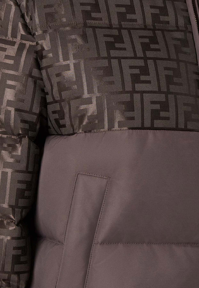 Fendi FF Jacquard Paneled Down Jacket Brown FAN225AT91F1T6H_DARK BROWN-25_29852833