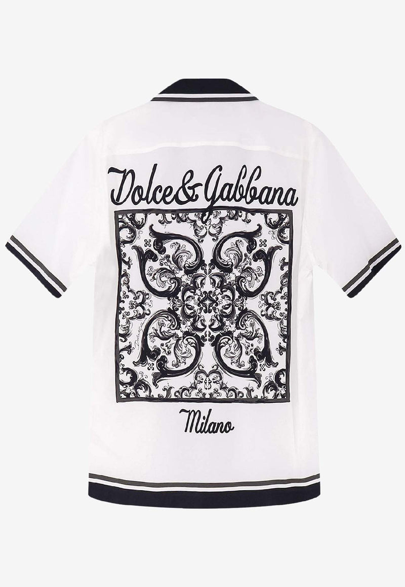 Dolce & Gabbana Majolica Print Short-Sleeved Shirt White G5NO5TFI5JGHX5DQ_MAIOLICA 3L NERO_29840831