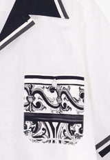 Dolce & Gabbana Majolica Print Short-Sleeved Shirt White G5NO5TFI5JGHX5DQ_MAIOLICA 3L NERO_29840831