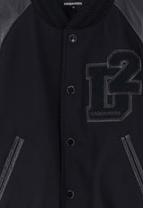 Dsquared2 Varsity Wool and Leather Bomber Black S74AM1613D35260900_Black_29843188